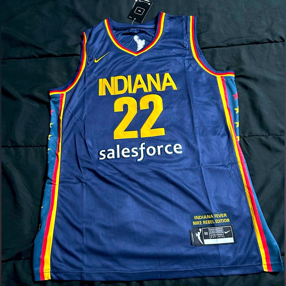 Nike Indiana Fever Blue Jersey with Yellow and Red Trim